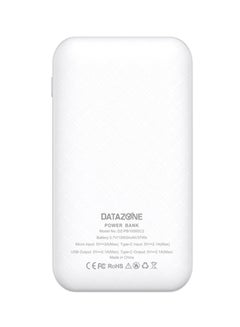 Datazone 10000.0 mAh Portable Lightweight Power Bank White  - Image 4