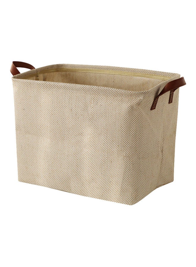 Large Capacity Clothes Storage Basket with Handle Beige