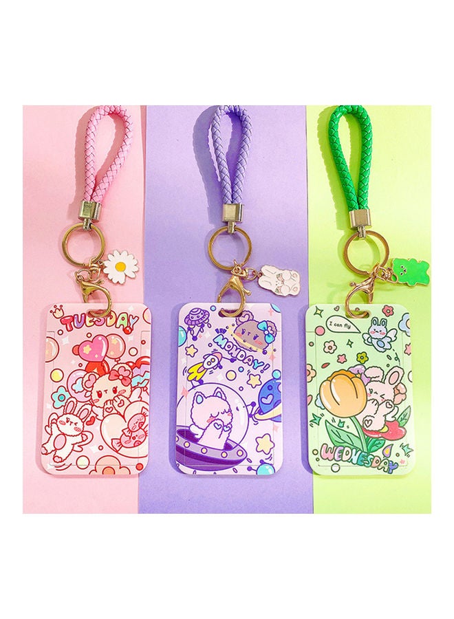 Generic Card Holder Anime Pattern Decorative Acrylic Cartoon Card Badge Holder for Students Red  - Image 2