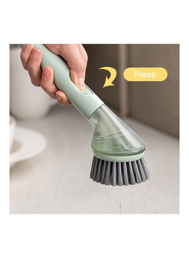 ABS Comfortable Grip Bristles Dishwashing Brush Light Green - Image 1