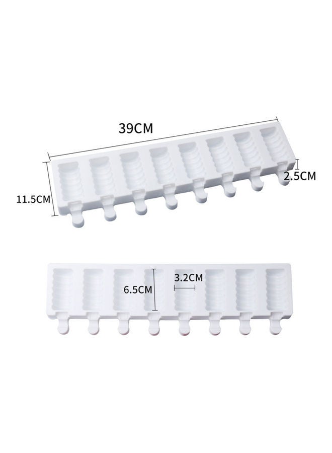 8-Cavity Homemade DIY Silicone Caterpillar Mould White 39 x 11.5x2.5cm