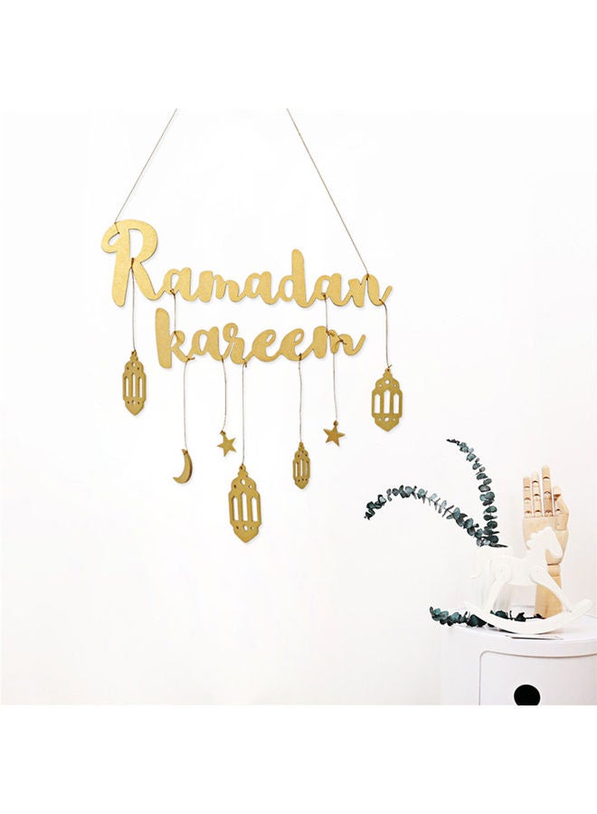 Ramadan Themed Wooden Hanging Pendant Gold - Image 3