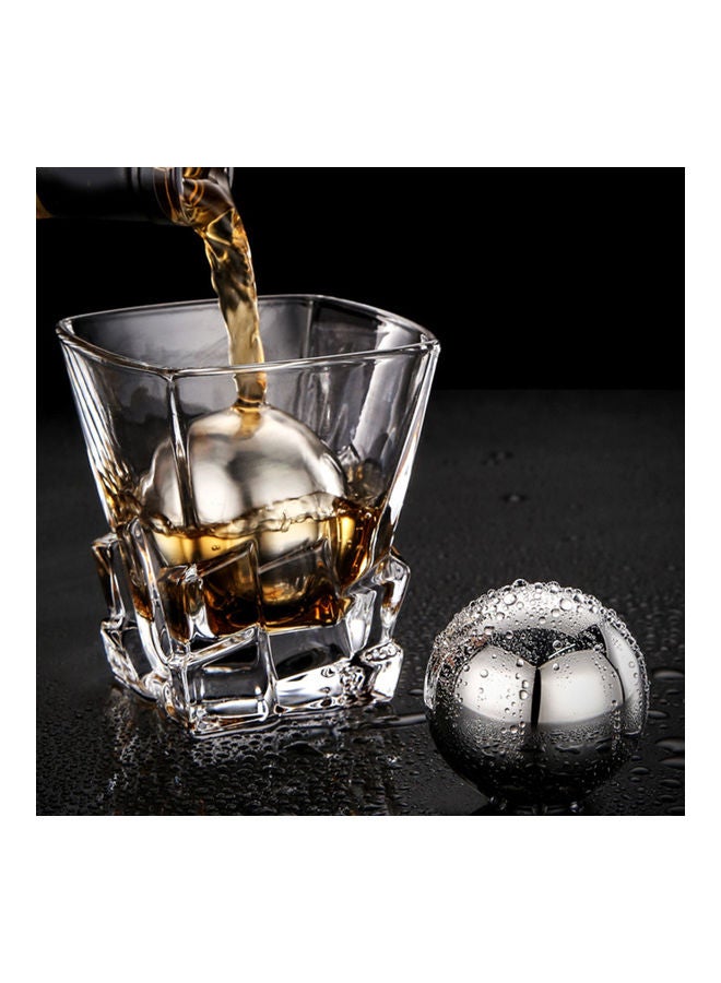 Generic - 2-Piece Ice Cube Eco-friendly Rapid Cooling Stainless Steel Drink Chiller Ball Silver - Image 1