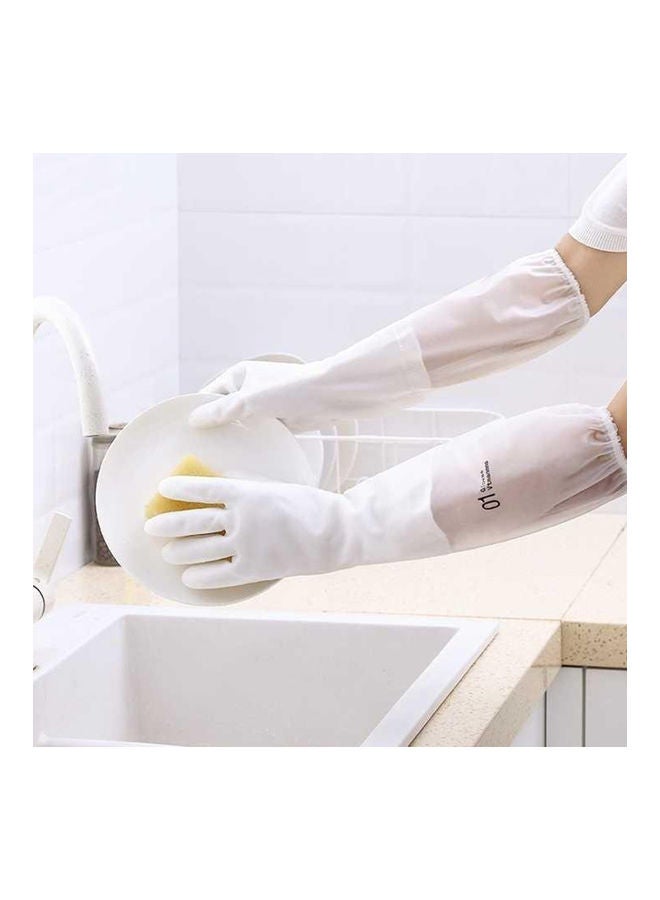 Waterproof Dishwashing Gloves White - Image 4