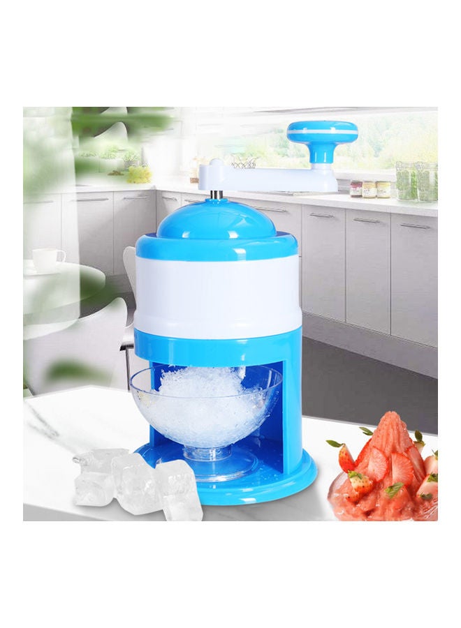 Large Capacity Plastic Manual Ice Shaver Machine Blue/White - Image 1