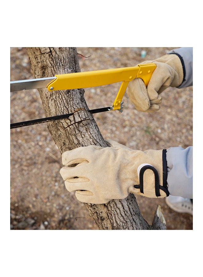 Welding Gloves Reusable Fire Resistant Faux Leather Extremely Soft  for Outdoor Khaki 25x12.5x2.5cm - Image 3