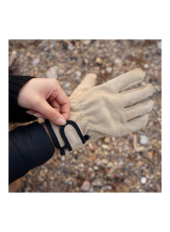 Welding Gloves Reusable Fire Resistant Faux Leather Extremely Soft  for Outdoor Khaki 25x12.5x2.5cm - Image 4