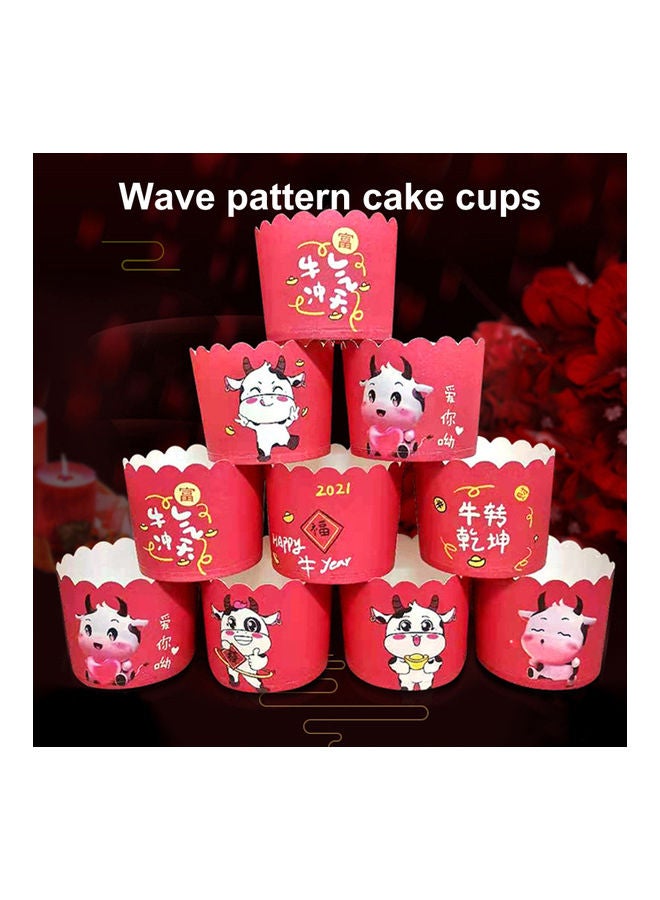 Cupcake Wrappers Eco-friendly Heat Resistant  Baking Cup Liner for Kitchen 50 pieces Red 7x6x15cm - Image 1