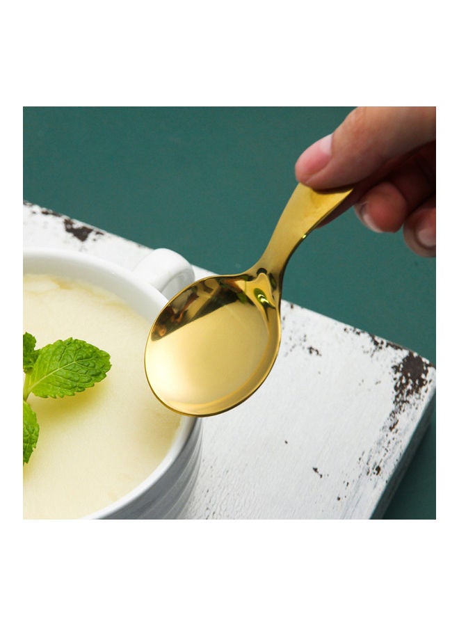 Stainless Steel Mini Dessert Spoon Gold  - Image 1