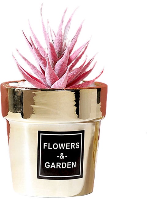 Decorative Plant With Pot Pink/Gold