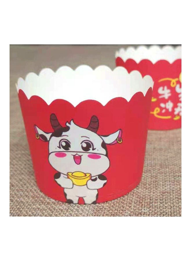 50 Pieces Cupcake Wrappers Eco-friendly Heat Resistant  Baking Cup Liner for Kitchen Red 7x6x15cm - Image 2