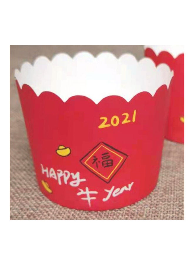 50 Pieces Cupcake Wrappers Eco-friendly Heat Resistant  Baking Cup Liner for Kitchen Red 7x6x15cm - Image 4