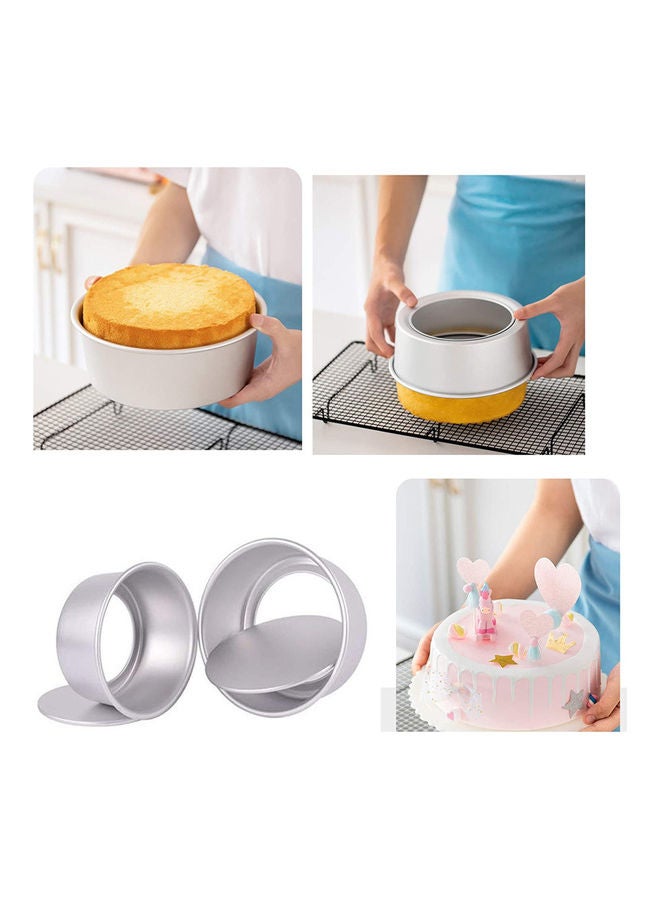Removable Round Cake Pan Silver - Image 3