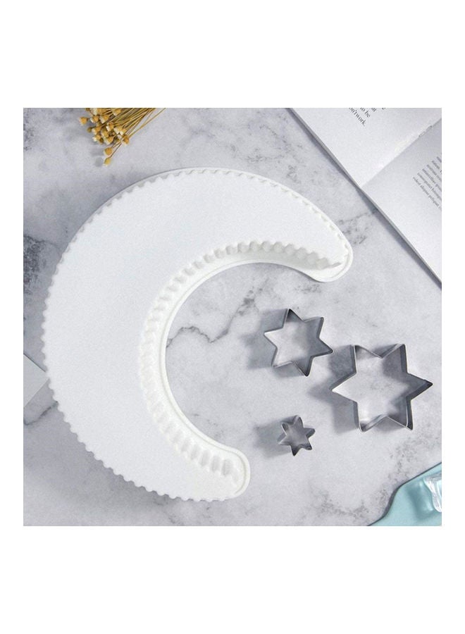 3D Easy Extraction Moon Shape DIY Baking Mould White 21x13x5.5cm
