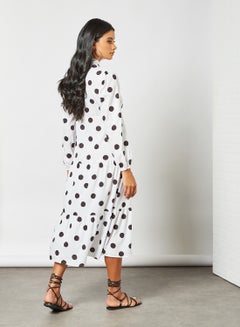 Sivvi x D'Atelier Polka Dot Midi Dress White  - Image 2