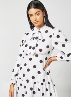 Sivvi x D'Atelier Polka Dot Midi Dress White  - Image 4