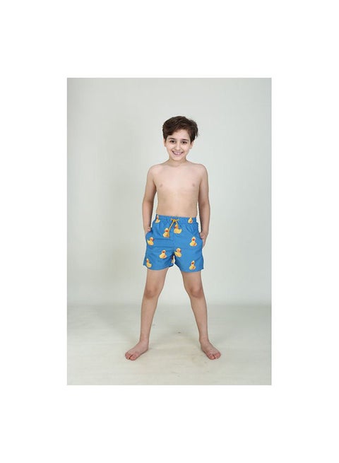 Small Duck Pattern Swim Short Blue