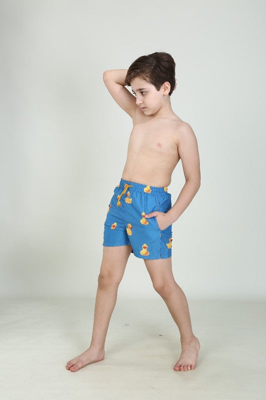 Pavone - Small Duck Pattern Swim Short Blue - Image 1