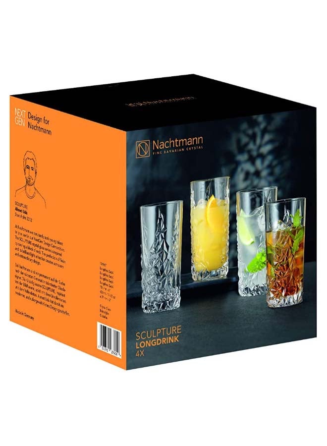Nachtmann - 4-Piece Sculpture Longdrink Tumbler Set Clear 4 x 15.4cm - Image 1