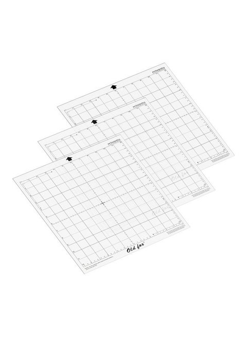 3-Piece Replacement Cutting Mat With Measuring Grid Transparent