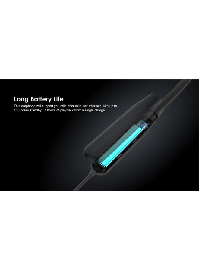 Oraimo Sport Wireless Earphone With Shark-Fin Design, Metal Craft And HD Audio, BT5.0 Connectivity, Magnetic Buds, Sweat Proof, 10m, Up To 180 Hours, Flexible Soft Neckband Black - Image 2