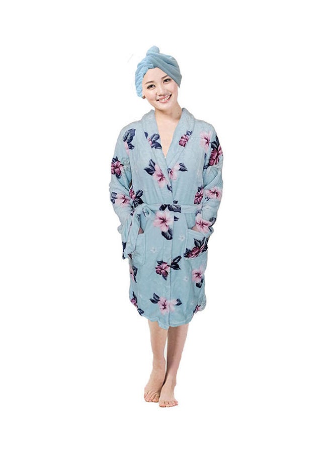UTEX Bath Robe With Hair Drying Towel Multicolour M  - Image 1