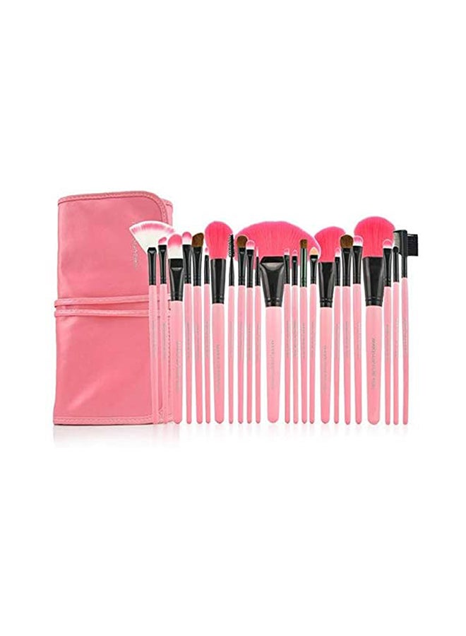 MakeUp for You 24-Piece Professional Soft Makeup Brush Set With Bag Pink/Black  - Image 1
