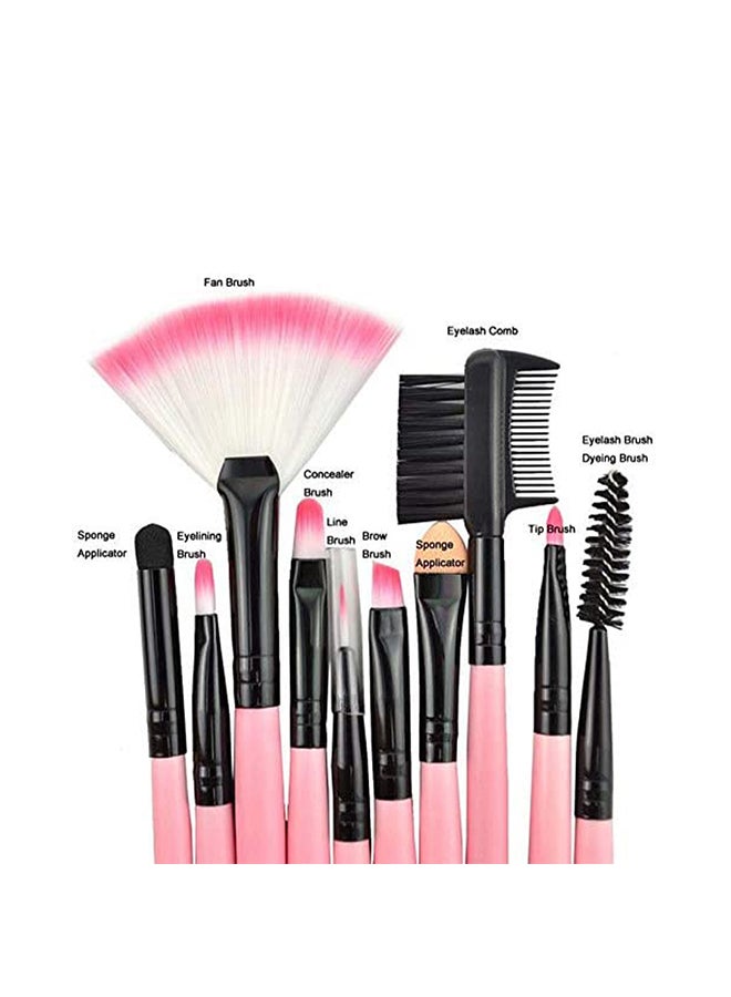 MakeUp for You 24-Piece Professional Soft Makeup Brush Set With Bag Pink/Black  - Image 3