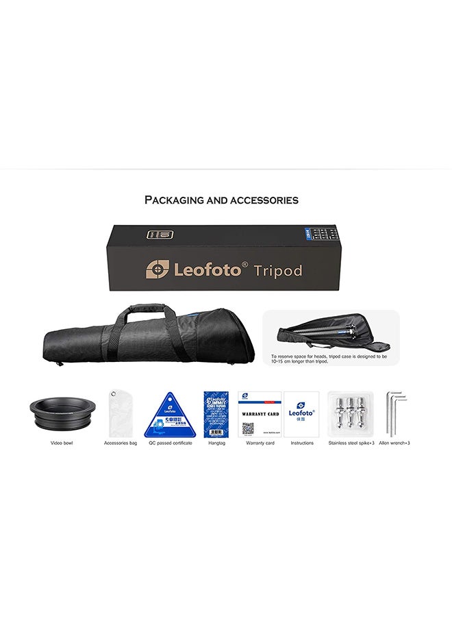 Leofoto 5 Section Carbon Fiber Tripod Legs Black  - Image 4