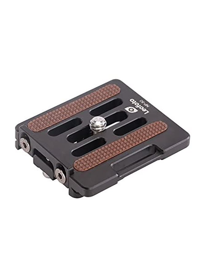 Leofoto Camera QR Plate W Retractable Backstop Arca/RRS Lever Clamp Compatible Black - Image 1