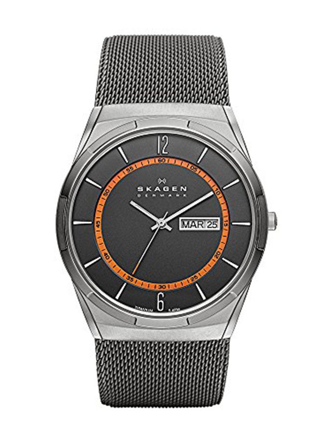 سكاجين ساعة يد عصرية بعقارب وخاصية عرض التاريخ - مقاس 45 مم - لون رمادي للرجال - Image 1