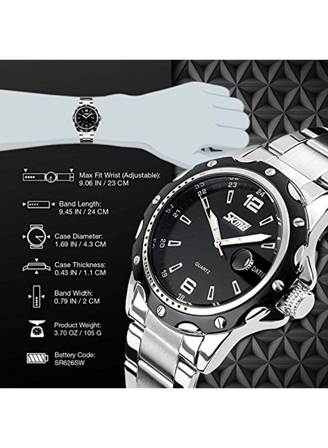 cofuo Men's Stylish Analog Wrist Watch - 43 mm - Silver - Image 5