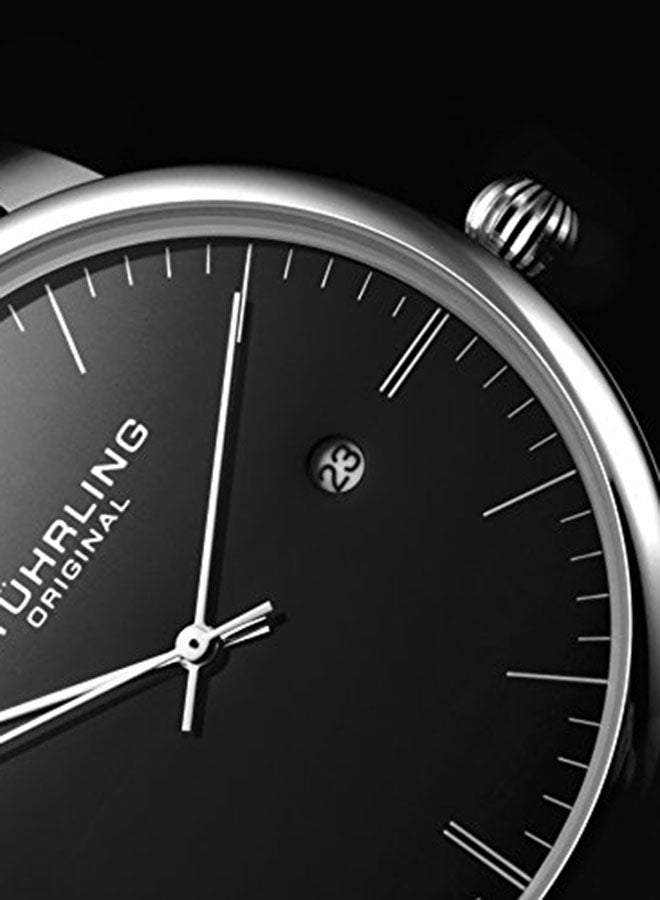 ستيرلنج أوريجينال ساعة يد عصرية بعقارب - مقاس 45 مم - لون أسود للرجال - Image 2