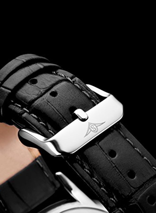 ستيرلنج أوريجينال ساعة يد عصرية بعقارب - مقاس 45 مم - لون أسود للرجال - Image 5