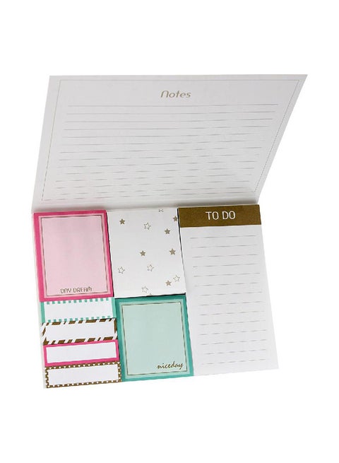 Pack Of 50 Printed Trendy Self Stick Notes Multicolour