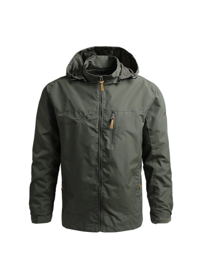 Joychic - Stylish Stand Collar Hooded Jacket Green - Image 1