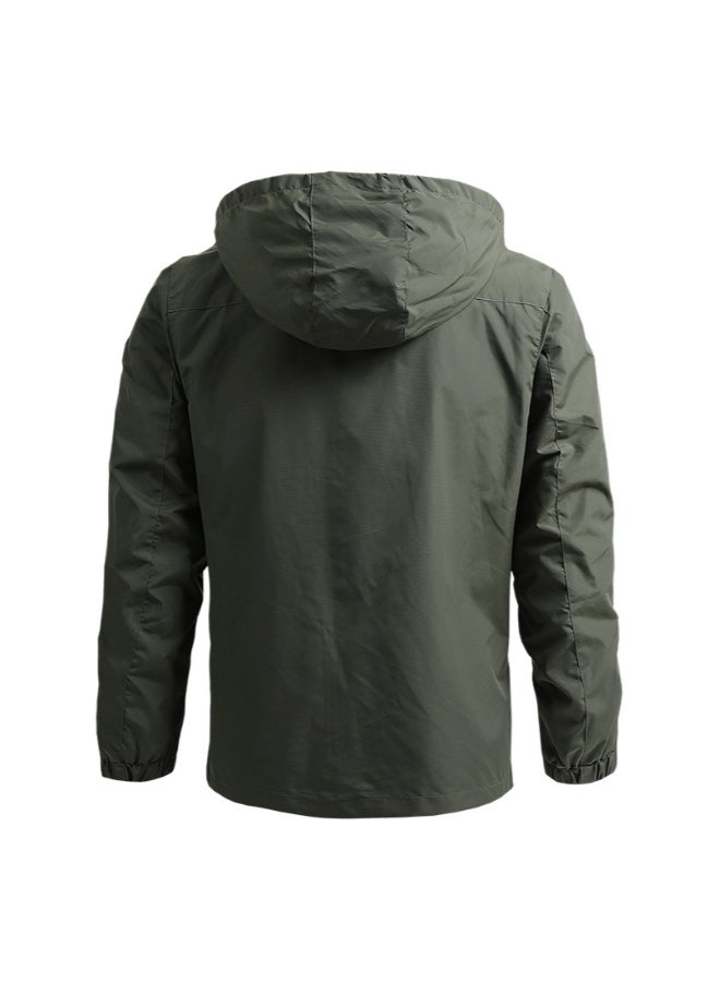 Joychic - Stylish Stand Collar Hooded Jacket Green - Image 1