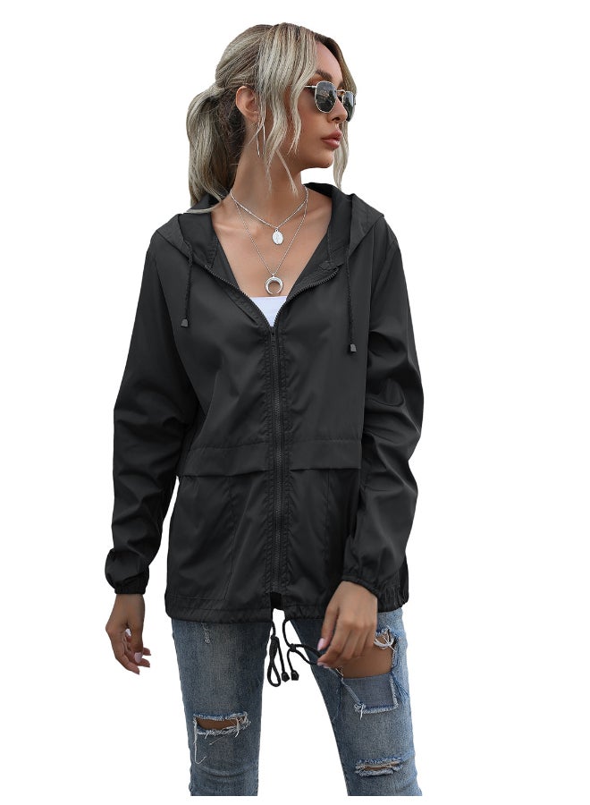 Joychic Fashionable Casual Hooded Jacket Black  - Image 1