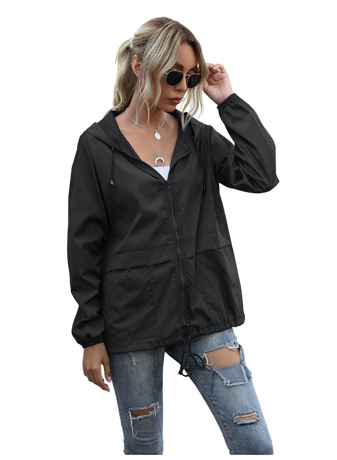 Joychic Fashionable Casual Hooded Jacket Black  - Image 3