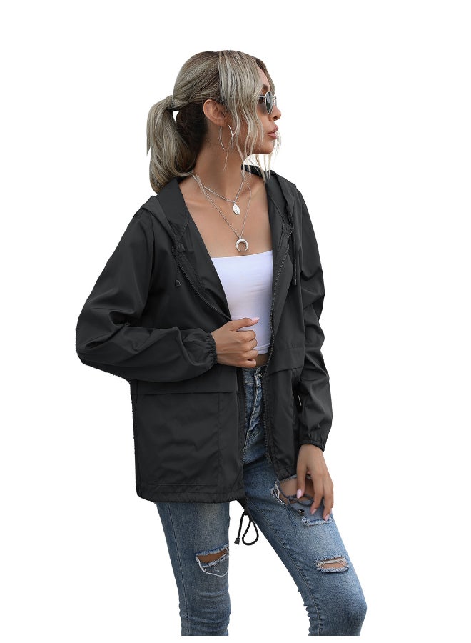 Joychic Fashionable Casual Hooded Jacket Black  - Image 4