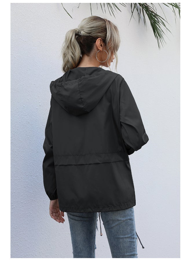 Joychic Fashionable Casual Hooded Jacket Black  - Image 5