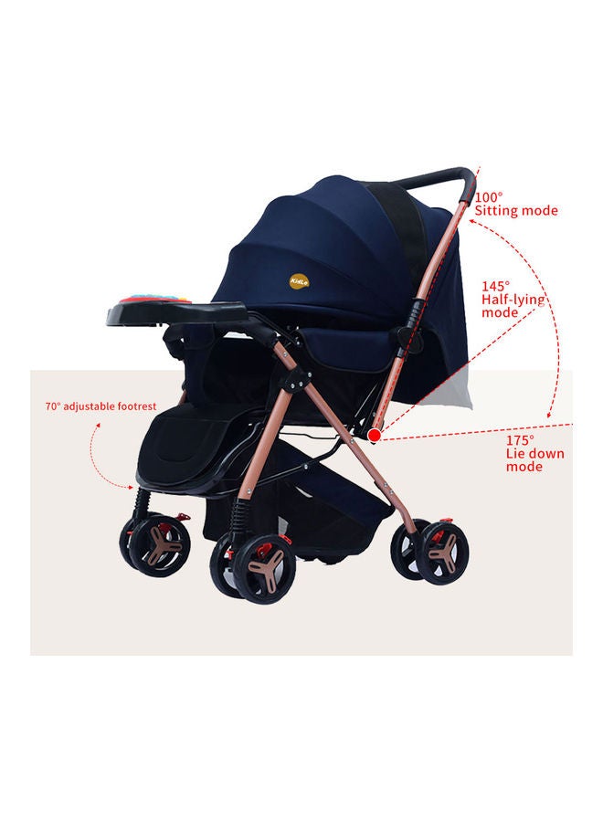 Kidle - Two Way Push Baby Stroller With Adjustable Handles Blue - Image 1