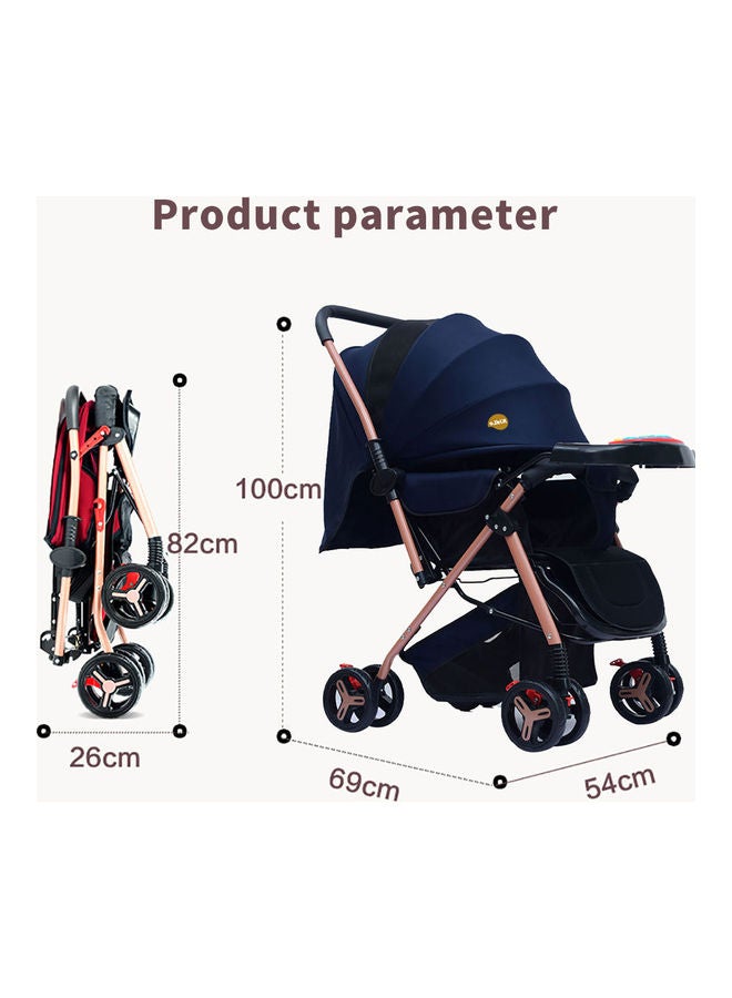 Kidle - Two Way Push Baby Stroller With Adjustable Handles Blue - Image 1