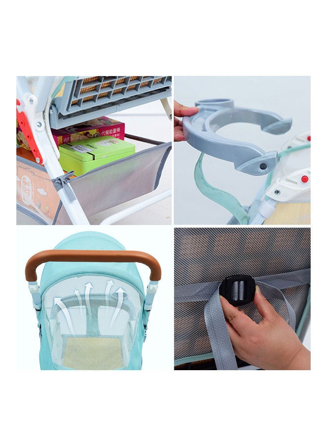 كيدل عربة أطفال من الخيزران منسوجة فائقة الخفة بلون أزرق - Image 4