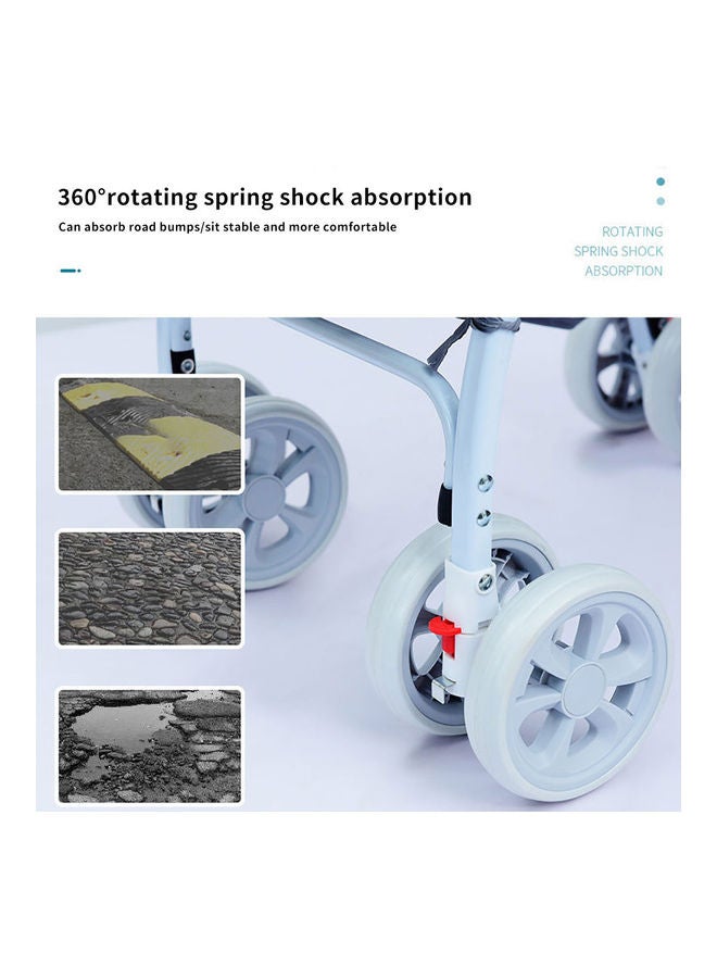 كيدل عربة أطفال من الخيزران منسوجة فائقة الخفة بلون أزرق - Image 5