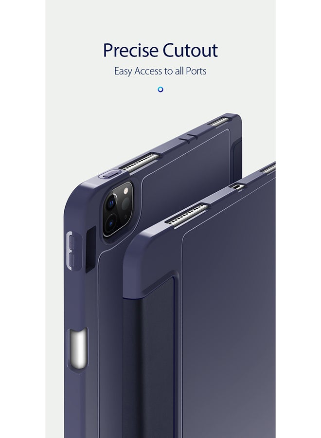 دوكس دوتشيز غطاء حماية واقٍ من سلسلة أوسوم لجهاز أبل آي باد برو 11 إصدار (2020) مع حامل قلم وخاصيّة السكون التلقائي أزرق - Image 5