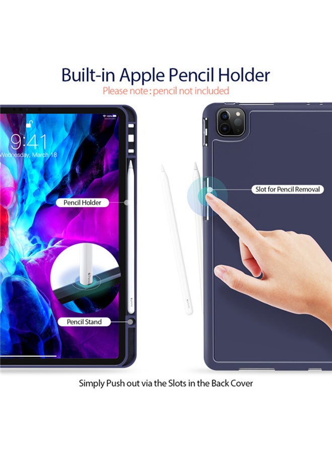 Osom Series Case For Apple iPad Pro 12.9 (2020) With Pencil Holder And Auto Sleep Wake Blue