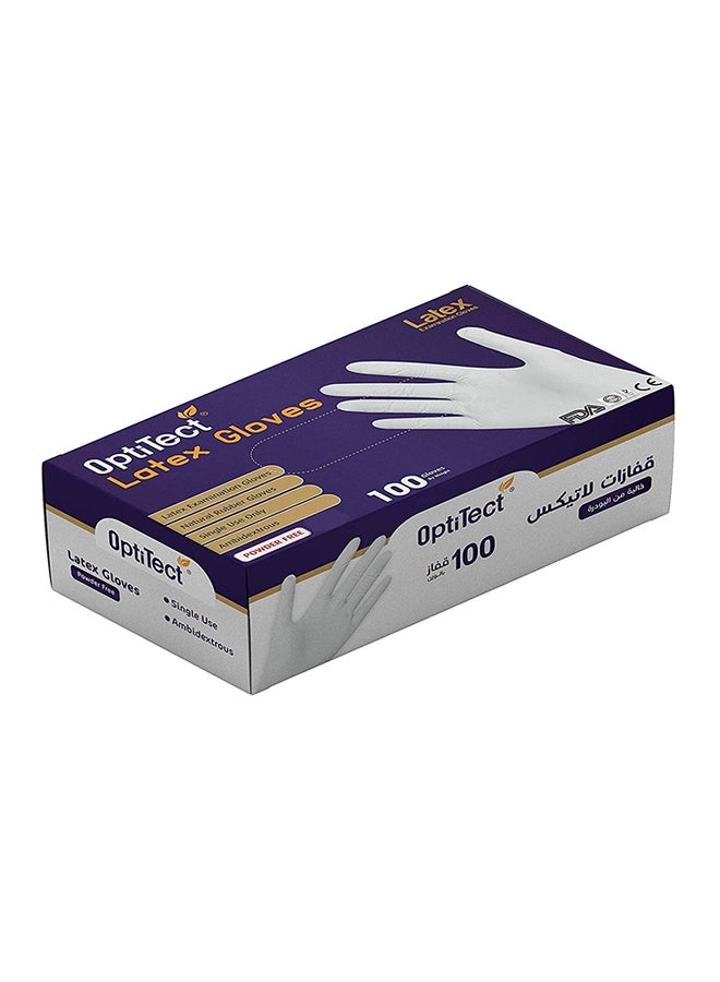 OptiTect - 100-Piece Disposable Latex Glove Powder Free Medium - Image 1