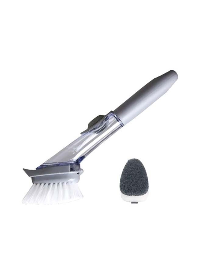 2-In-1 Automatic Liquid Filling Pot Brush With 1 Replacement Sponge Head Grey 13.5x7.5x4.5cm - Image 1