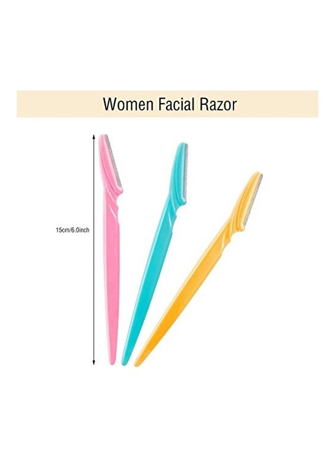 MACPLUS Pack Of 6 Eyebrow Razors Pink/Yellow/Blue - Image 4